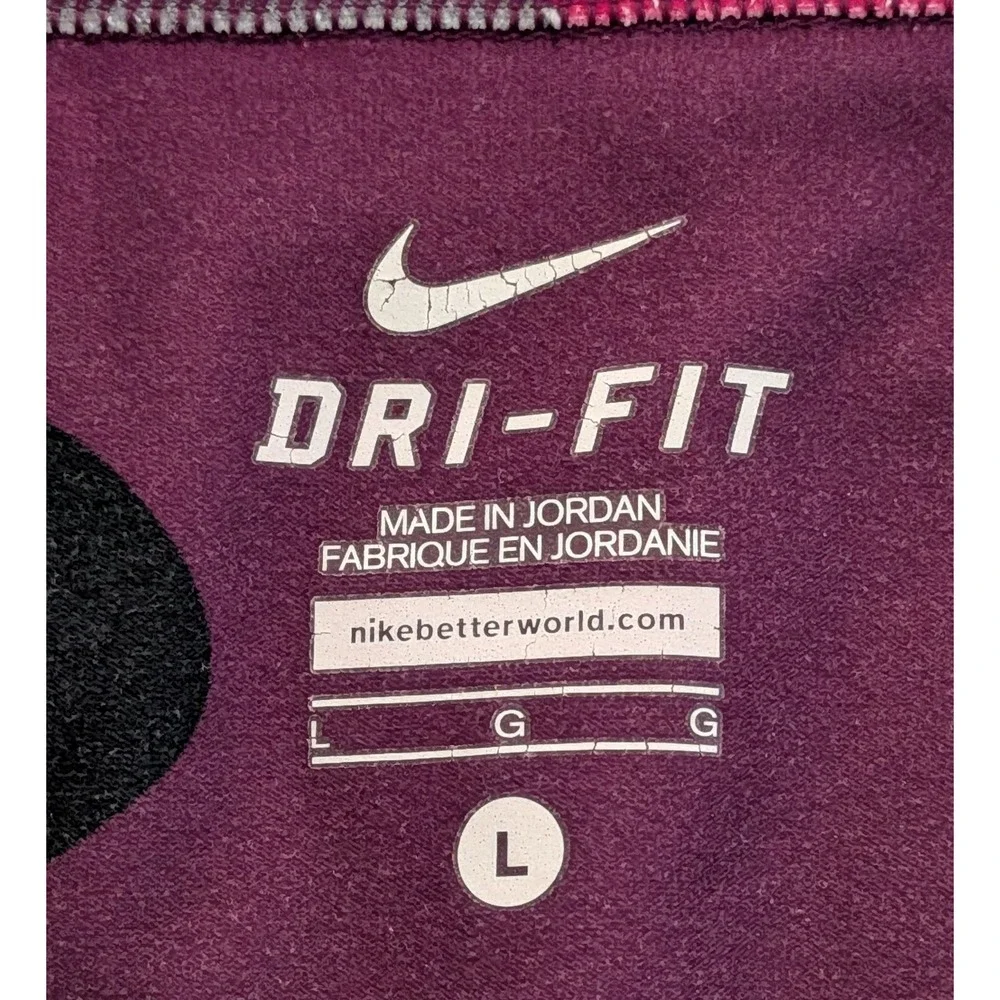 Nike Dri Fit Women's Cropped Capri Pants Leggings Black Pink Camouflage Large L